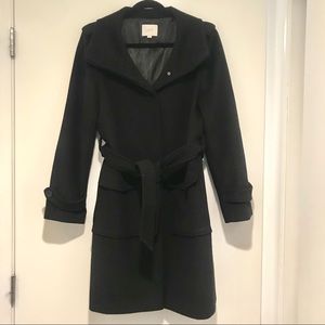 Ann Taylor LOFT Long Black Coat Medium